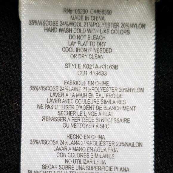 Joie Asymmetrical Black Lightweight Sweater Wool Blen XS Xsmall Asymmetrical Hem - Picture 5 of 5